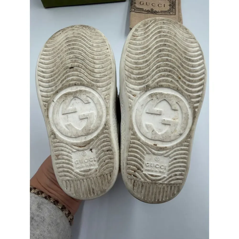 Gucci kids leather ace sneaker with web size 20 with box
